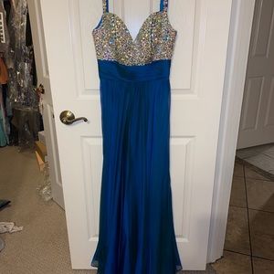La Femme Turquoise Prom Dress